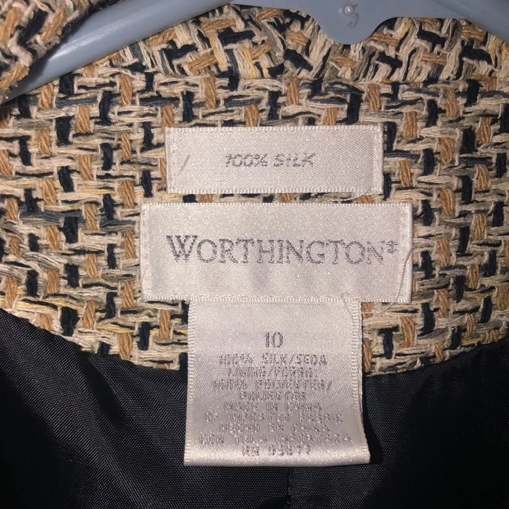 WORTHINGTON 100% silk open front blazer